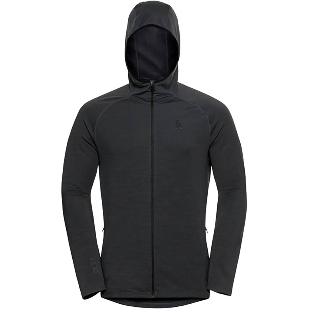 Odlo Pull A Capuche Avec Fermeture Ascent Mer Odlo Graphite Grey Lepape