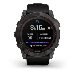 Garmin Fénix 7X Sapphire Solar Titane Carbon Gray DLC (Bracelet Noir) Grigio