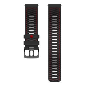 Polar Wrist Band 22mm Leather Blk/Red M/L Black