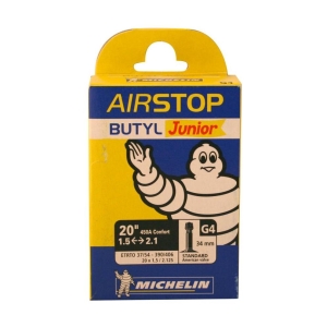 Michelin Chambre à air Airstop 20X1.5/2.1 Valve Schrader 34mm Mixte Noir