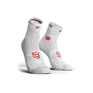 Compressport Pro Racing Socks V3.0 Run High Cut Homme Blanc