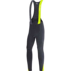 Gore Wear Cuissard C5 Thermo Bib Tights+ Black/Neon Yellow Uomo Nero