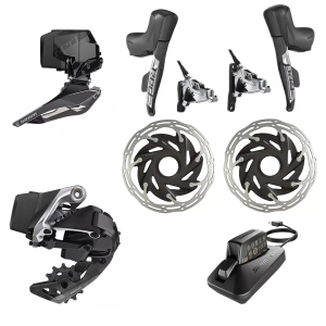 SRAM Red AXS 2X Groupset Flat Mount CL (max 33T) Preto