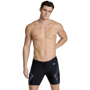 Arena Swim Mid Jammer Graphic Men Black