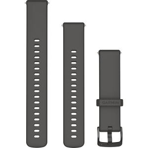 Garmin Bracelet Quick Release/ 18mm/ Silicone/ Gris foncé avec boucle Gray Grigio