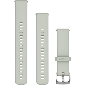 Garmin Bracelet Quick Release/ 18mm/ Silicone/ Vert sauge avec boucle Silver Vert pastel