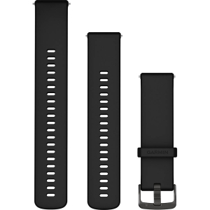 Garmin Bracelet Quick Release/ 22mm/ Silicone/ Noir avec boucle Gray Preto