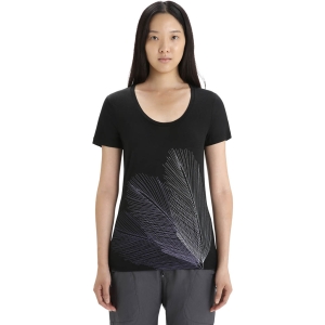 Icebreaker Tech Lite II Short Sleeve Scoop Tee Plume Femme Noir