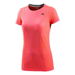 Adidas Maillot As Primeknit Manches Courtes Femme Rouge