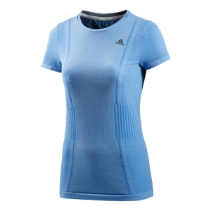 Adidas Maillot As Primeknit Manches Courtes Vrouw Blauw
