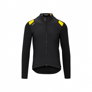 Assos EQUIPE RS Spring Fall Jacket Black Series / Yellow Mannen Zwart