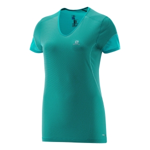 Salomon T-Shirt Trail Runner Femme Turquoise