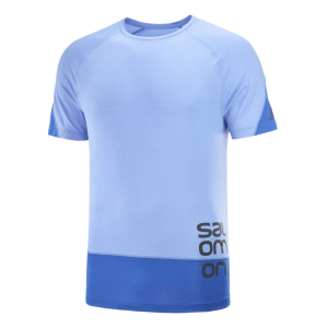 Salomon T-Shirt Cross Run Short Sleeve Frau Himmelblau