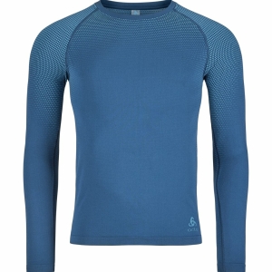 Odlo T-Shirt Manches Longues Performance Light E Homme Bleu