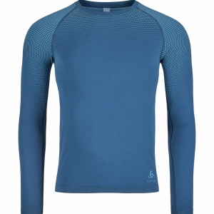 Odlo T-Shirt Manches Longues Performance Light E Uomo Blu