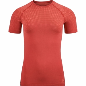 Odlo T-Shirt Manches Courtes Performance Light E Femme Rouge