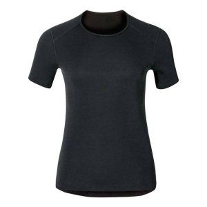 Odlo T-Shirt Manches Courtes Crew Neck Warm Femme Noir