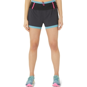 Asics Fujitrail 2in1 Short Femenino Negro