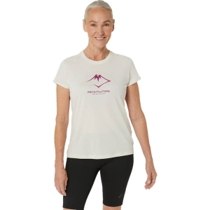 Asics Fujitrail Logo Short Sleeve Top Femme Beige