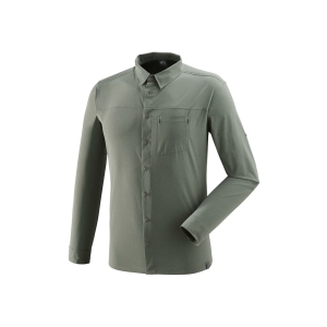 Millet Biwa Stretch Shirt Long Sleeve Mann Khaki