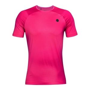 Under Armour HeatGear Rush Fitted Short Sleeves Printed Masculino Cor-de-rosa