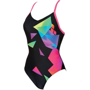 Arena Pattern One Piece Femenino Negro