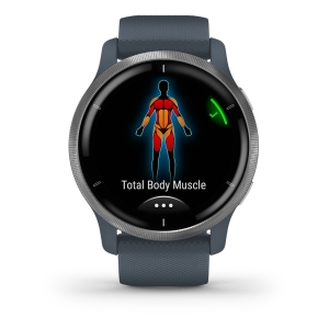 Garmin Venu 2 Silver (Bracelet Bleu Gris) Gris clair