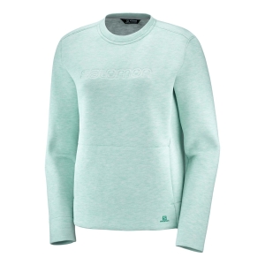 Salomon Sight Crew Neck Pull Feminino Verde água