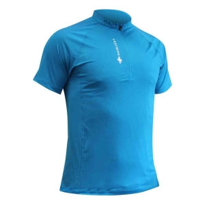 Raidlight Activ Run Short Sleeve Shirt Mid Zip Homme Bleu