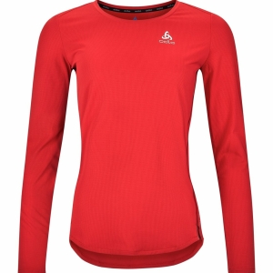 Odlo T-Shirt Manches Longues Zeroweight Chill-Tech Femme Rouge