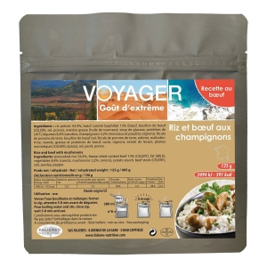 Voyager Riz et Bœuf aux Champignons 125G Bege