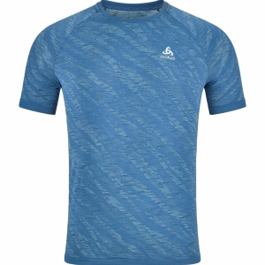 Odlo T-Shirt Manches Courtes Zeroweight Ceramic Homme Bleu