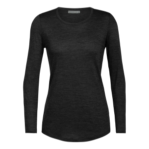 Icebreaker Sphere Long Sleeve Low Crewe Feminino Preto