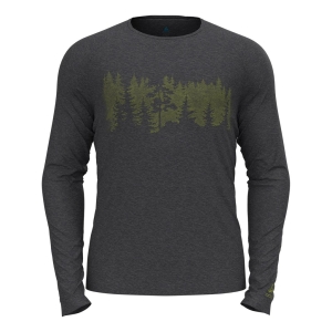 Odlo T-Shirt Long Sleeve Crew Neck Concord Plus Forest PR Mann Grau