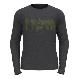 Odlo T-Shirt Long Sleeve Crew Neck Concord Plus Forest PR Mannen Grijs