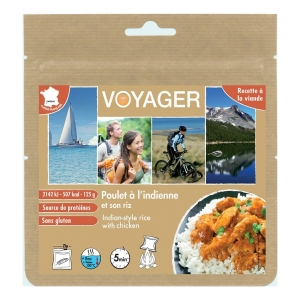 Voyager Poulet à l'Indienne et son Riz 125G 