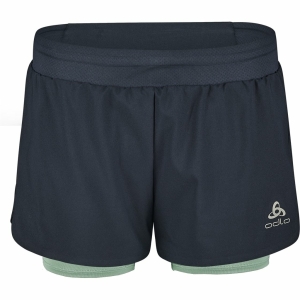 Odlo Short 2 En 1 Zeroweight 3 Inch Frau Schwarz