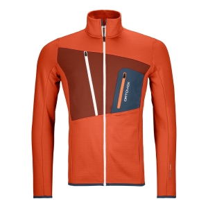 Ortovox Fleece Grid Jacket Mann Orange