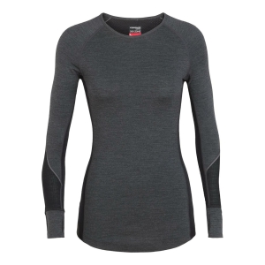 Icebreaker 260 Zone Long Sleeve Crewe Femme Gris