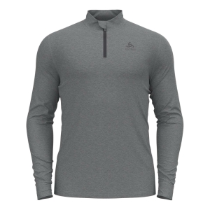 Odlo Base Layer Top Turtle Neck Long Sleeve Half Zip Merino 200 Uomo Grigio