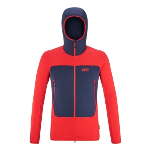 Millet Fusion Grid Hoodie Hombre Rojo