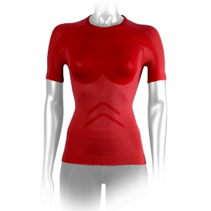 Falke Maillot Athletic Fit MC Vrouw Rood