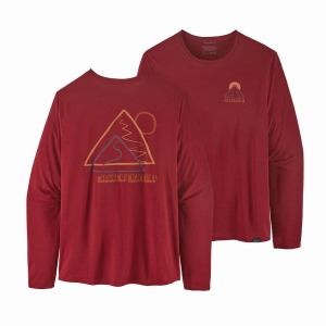 Patagonia Long Sleeve Cap Cool Daily Graphic Shirt Mann Rot