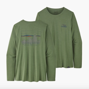 Patagonia Long Sleeve Cap Cool Daily Graphic Shirt Femenino Verde