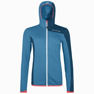 Ortovox Fleece Light Grid Hooded Jacket Femenino