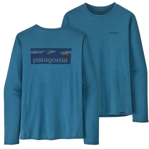 Patagonia Long Sleeve Cap Cool Daily Graphic Shirt Mann Blau