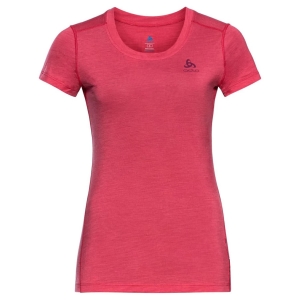 Odlo Base Layer Top Crew Neck Short Sleeve Merino 130 Frau Rose