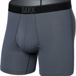 Saxx Quest Quick Dry Mesh Boxer Brief Fly Homme Gris