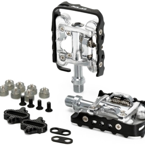 XLC PD-S02 PÉDALES AUTOMATIQUES VTT 108x65M UNILATÉRALES NOIRES/ARGENT Mixte 