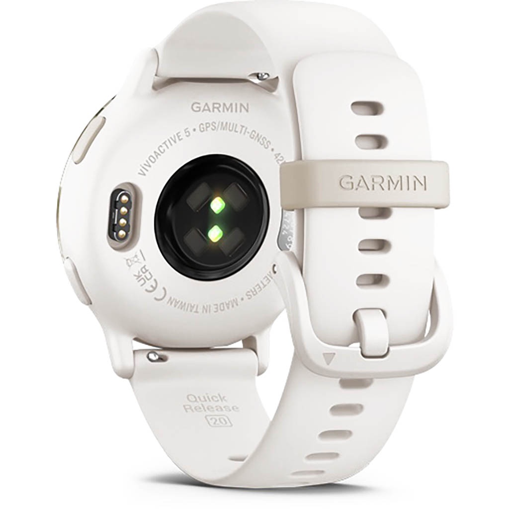 Garmin Vivoactive 5 Cream Gold avec bracelet ivoire Ivoire